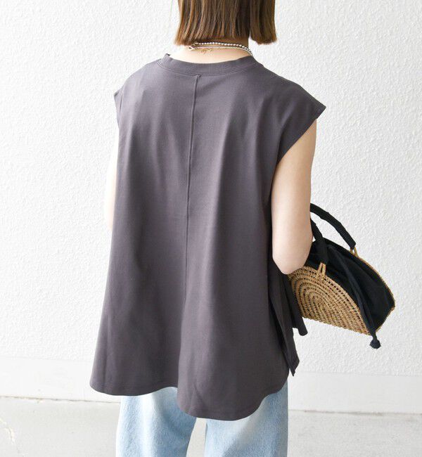 SHIPS any「〈接触冷感/汗染み防止加工/洗濯機可能〉Aライン フレンチスリーブ TEE」|Tシャツ・カットソー|
