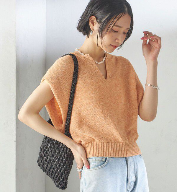 SHIPS for women「〈手洗い可能〉ポリエステル 麻 スキッパー プルオーバー」|プルオーバー|