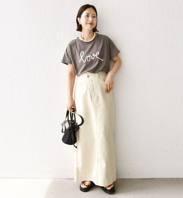 SHIPS for women「【WEB限定】ファンシー コード 刺繍 ロゴ TEE」|Tシャツ・カットソー|