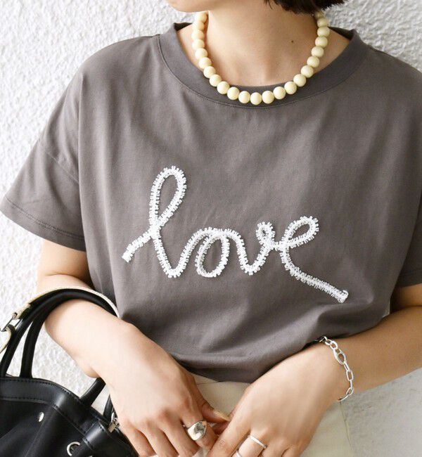 SHIPS for women「【WEB限定】ファンシー コード 刺繍 ロゴ TEE」|Tシャツ・カットソー|