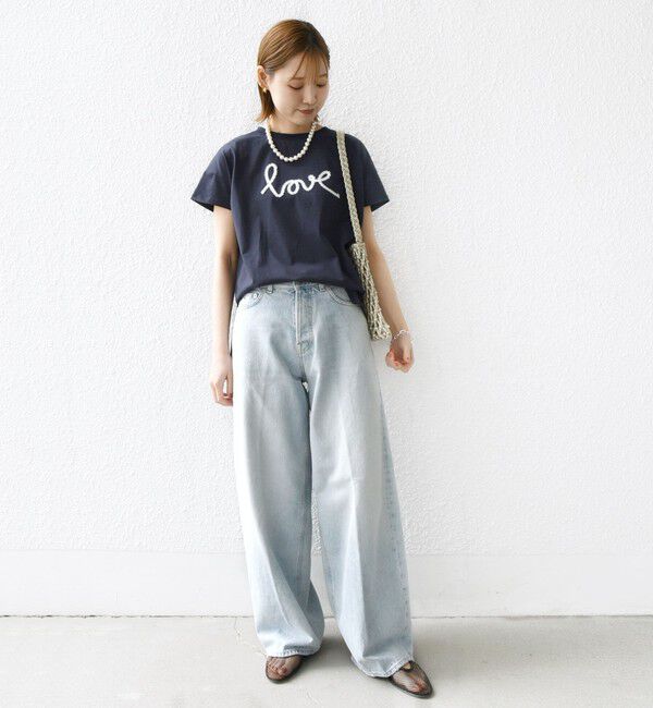 SHIPS for women「【WEB限定】ファンシー コード 刺繍 ロゴ TEE」|Tシャツ・カットソー|