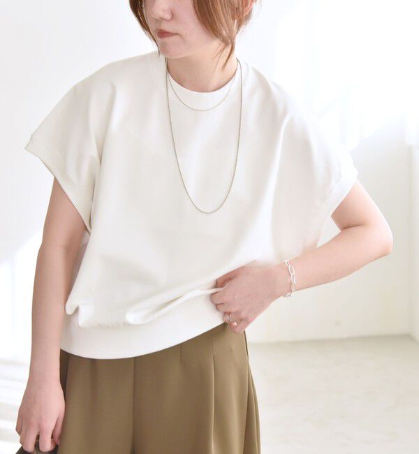 quaranciel「〈洗濯機可能〉ライト ポンチ コンパクト フレンチスリーブ TEE」|Tシャツ・カットソー|