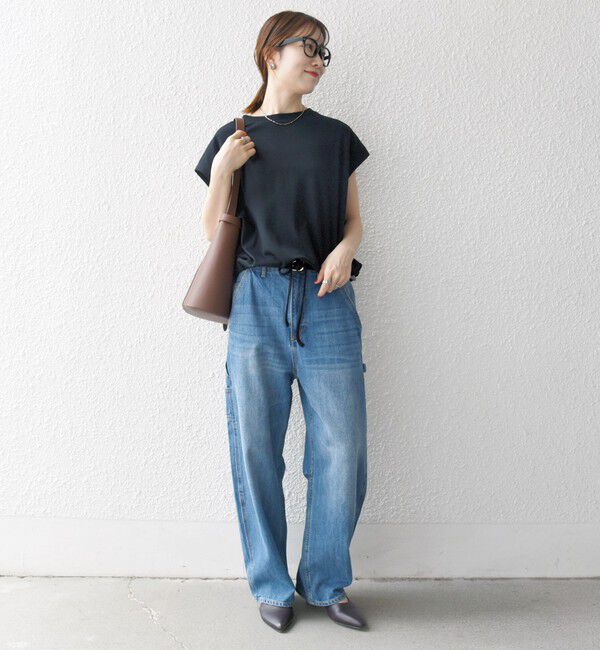 SHIPS any「〈接触冷感/汗染み防止加工/洗濯機可能〉ドロスト フレンチスリーブ TEE」|Tシャツ・カットソー|
