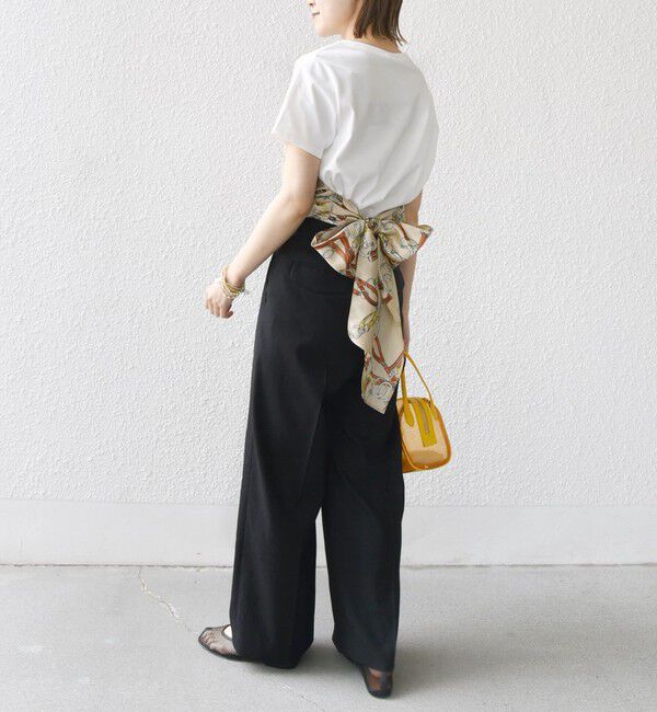 SHIPS for women「【WEB限定】〈手洗い可能〉スカーフ コンビ TEE」|Tシャツ・カットソー|