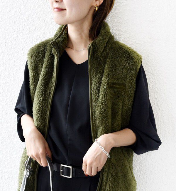 SHIPS for women「【一部WEB限定 / SHIPS別注】Champion:〈洗濯機可能〉フリース ベスト」|ベスト・ジレ|オリーブ
