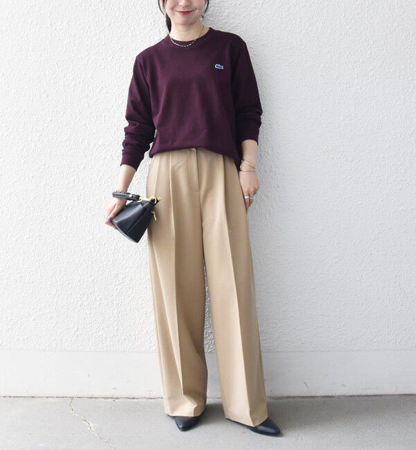 SHIPS any「《一部追加予約》【SHIPS any別注】LACOSTE:〈洗濯機可能〉ピケ クルーネック ロンT 26AW」|Tシャツ・カットソー|