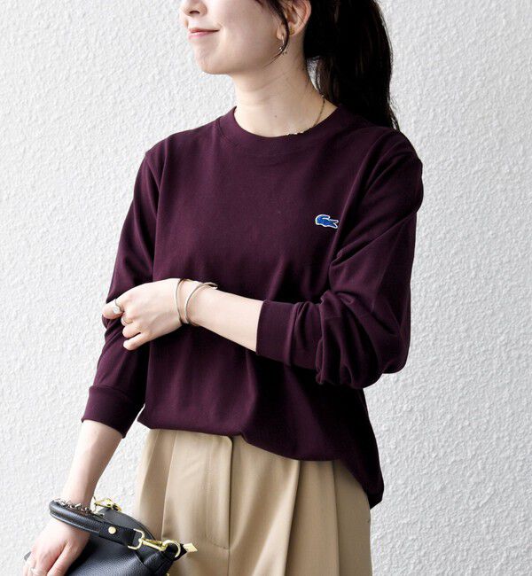 SHIPS any「《一部追加予約》【SHIPS any別注】LACOSTE:〈洗濯機可能〉ピケ クルーネック ロンT 26AW」|Tシャツ・カットソー|
