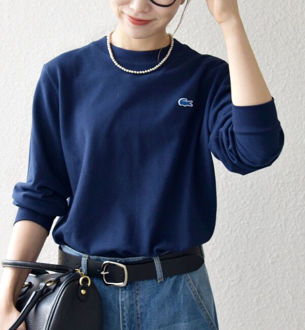 SHIPS any「《一部追加予約》【SHIPS any別注】LACOSTE:〈洗濯機可能〉ピケ クルーネック ロンT 26AW」|Tシャツ・カットソー|