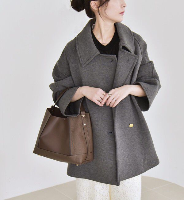quaranciel「〈手洗い可能〉ダンボール ステンカラー ジャケット コート」|ステンカラーコート|