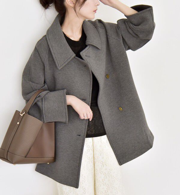 quaranciel「〈手洗い可能〉ダンボール ステンカラー ジャケット コート」|ステンカラーコート|