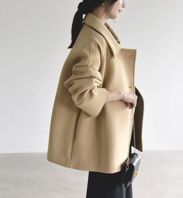 quaranciel「〈手洗い可能〉ダンボール ステンカラー ジャケット コート」|ステンカラーコート|