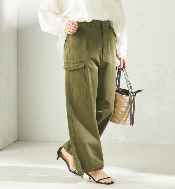 SHIPS for women「【SHIPS別注】GUNG HO:〈洗濯機可能〉パラシュート パンツ」|カーゴ|オリーブ