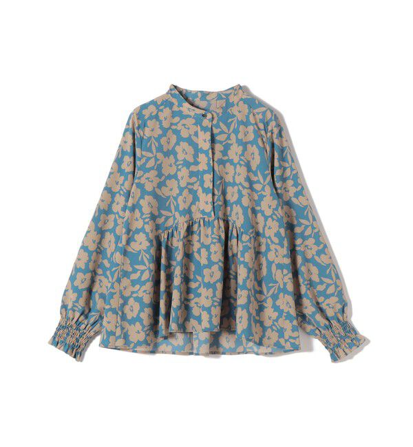 SHIPS for women「【WEB限定】〈手洗い可能〉ドット 花柄 袖 シャーリング ブラウス」|シャツ・ブラウス|