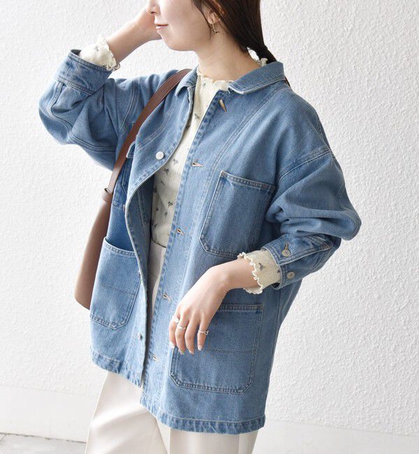 SHIPS any「〈洗濯機可能〉ルーズ デニム カバーオール ジャケット［SHIPS any DENIM］」|デニムジャケット|