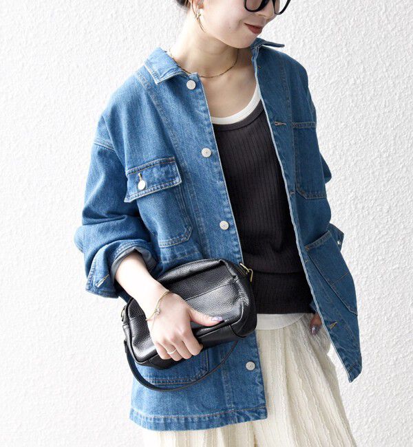 SHIPS any「〈洗濯機可能〉ルーズ デニム カバーオール ジャケット［SHIPS any DENIM］」|デニムジャケット|ブルー