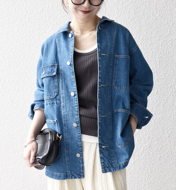 SHIPS any「〈洗濯機可能〉ルーズ デニム カバーオール ジャケット［SHIPS any DENIM］」|デニムジャケット|