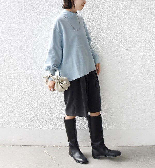 SHIPS for women「【WEB限定】〈手洗い可能〉モックネック 袖 フリル デザイン ミニ 裏毛 プルオーバー」|Tシャツ・カットソー|