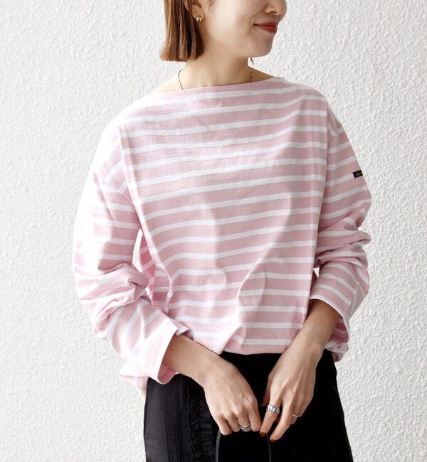 SHIPS any「Le minor:〈洗濯機可能〉ボーダー ロング スリーブ TEE」|Tシャツ・カットソー|ピンク