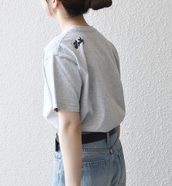 SHIPS any「【SHIPS any別注】Collegiate Pacific:〈洗濯機可能〉V ガゼット プリント & 刺繍 Tシャツ」|Tシャツ・カットソー|