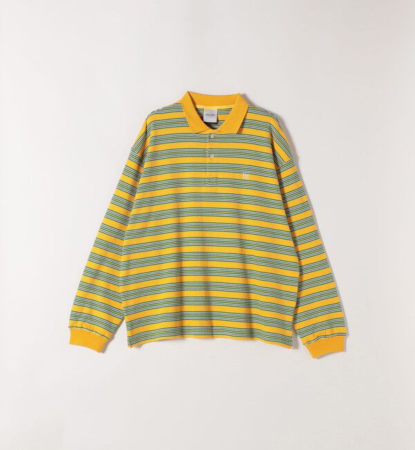 SHIPS any「PARROTT CANVAS:〈洗濯機可能〉マルチ ボーダー ロングスリーブ ポロ シャツ」|ポロシャツ|イエロー