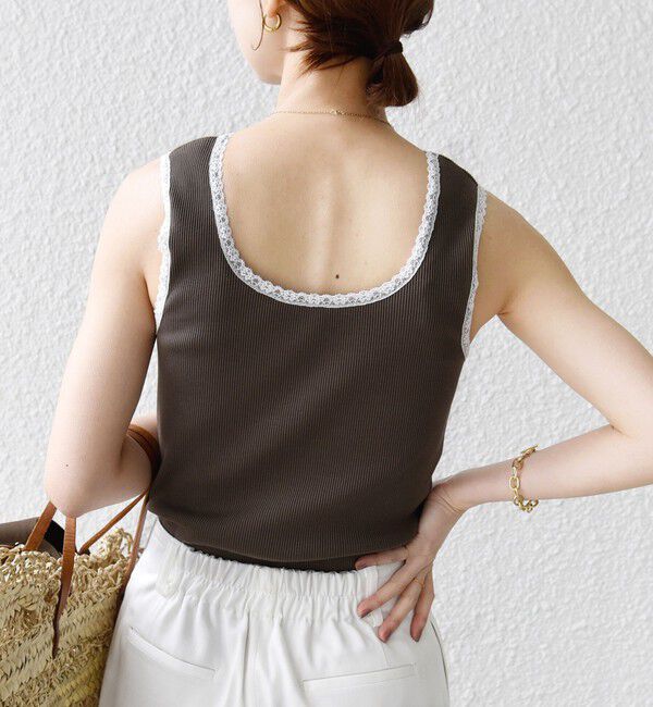 SHIPS for women「〈手洗い可能〉レース トリミング 2WAY タンクトップ」|タンクトップ|
