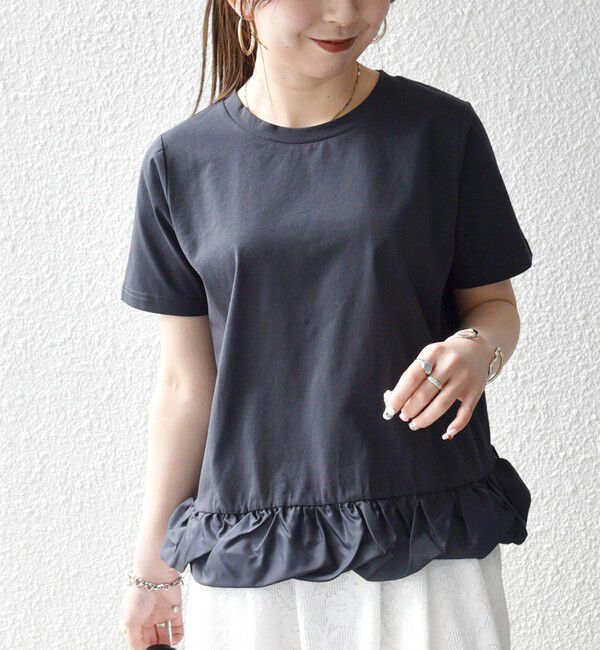 SHIPS any「〈多機能/洗濯機可能〉マルチファンクション ドッキング ヘム コンパクト TEE」|Tシャツ・カットソー|チャコールグレー