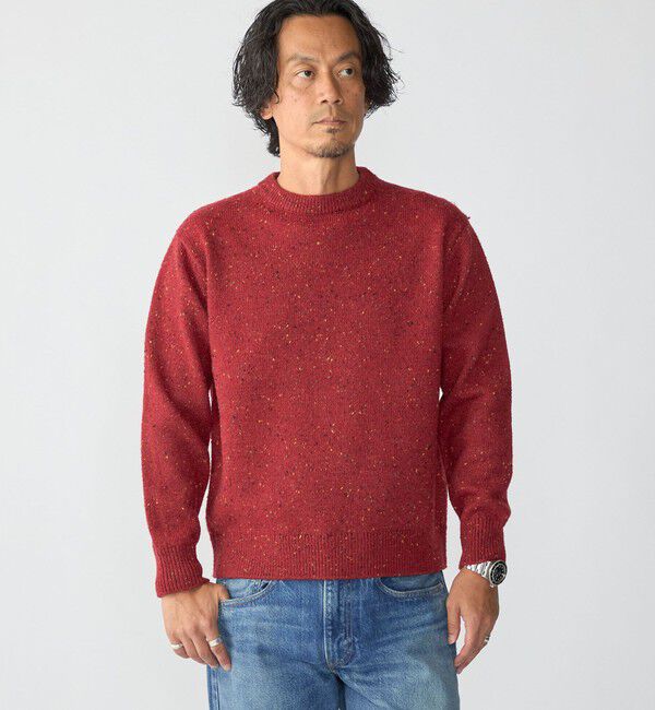 SHIPS「〈手洗い可能〉カラー ネップ ニット ロングスリーブ」|ニット・セーター|