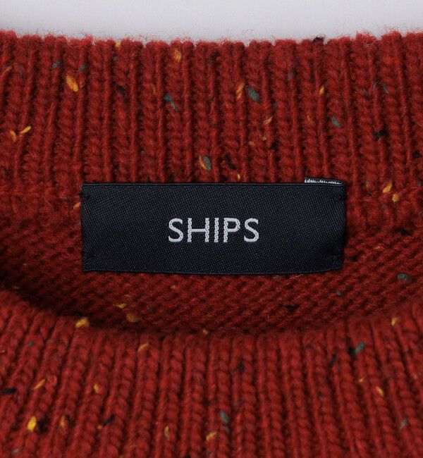 SHIPS「〈手洗い可能〉カラー ネップ ニット ロングスリーブ」|ニット・セーター|
