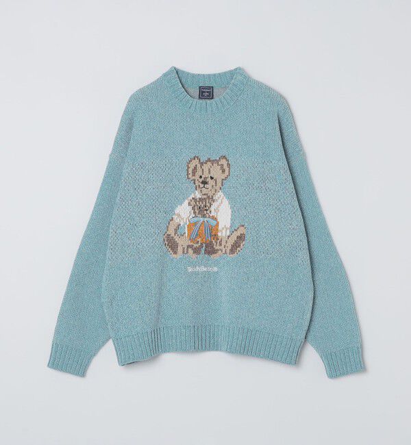 SHIPS Colors 「【一部WEB限定】〈洗濯機可能〉Teddybear(R) ジャカード モール ニット◇」|ニット・セーター|ライトブルー