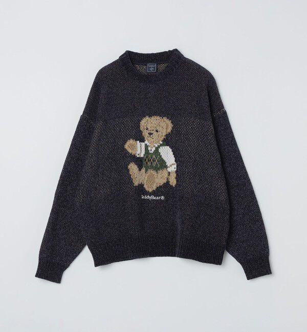 SHIPS Colors 「【一部WEB限定】〈洗濯機可能〉Teddybear(R) ジャカード モール ニット◇」|ニット・セーター|ネイビー