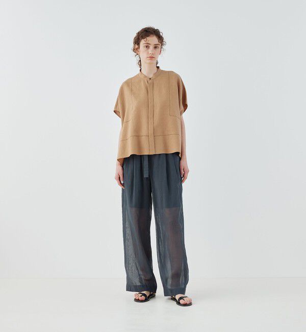 GALERIE VIE「フレンチリネン スタンドカラーシャツ」|シャツ・ブラウス|