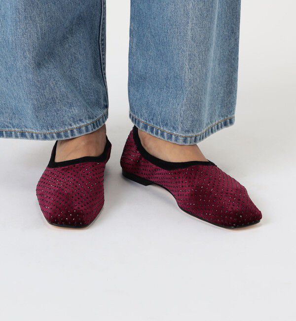 TOMORROWLAND GOODS「PELLICO SUNNY Velvet stone フラットシューズ」|バレエシューズ|
