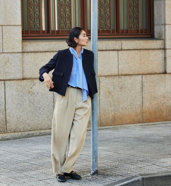 Ballsey「ジュエルコットン ワイドボウタイブラウス」|シャツ・ブラウス|