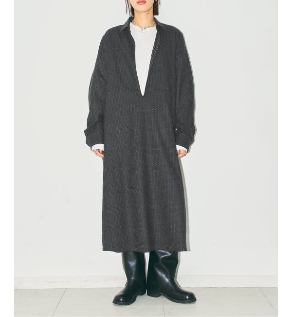  「《予約》WOOL DOT SKIPPER DRESS：ワンピース」|ワンピース|グレーB