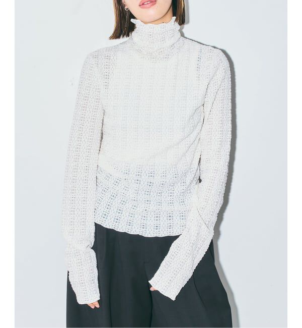  「《予約》STRETCH LACE HIGH NECK TOP：カットソー」|Tシャツ・カットソー|ホワイト