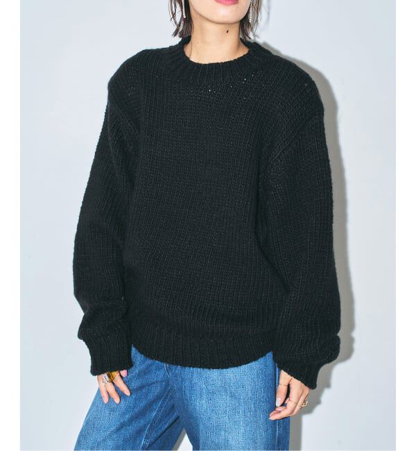  「《予約》LOOSE KNIT PULLOVER：ニット」|ニット・セーター|ブラック