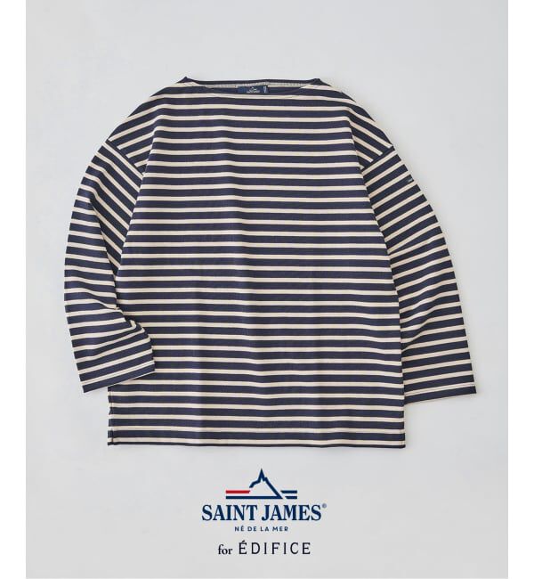 EDIFICE「SAINT JAMES (セントジェームス) 別注 ウエッソン ルーズ ボーダー」|Tシャツ・カットソー|ネイビー