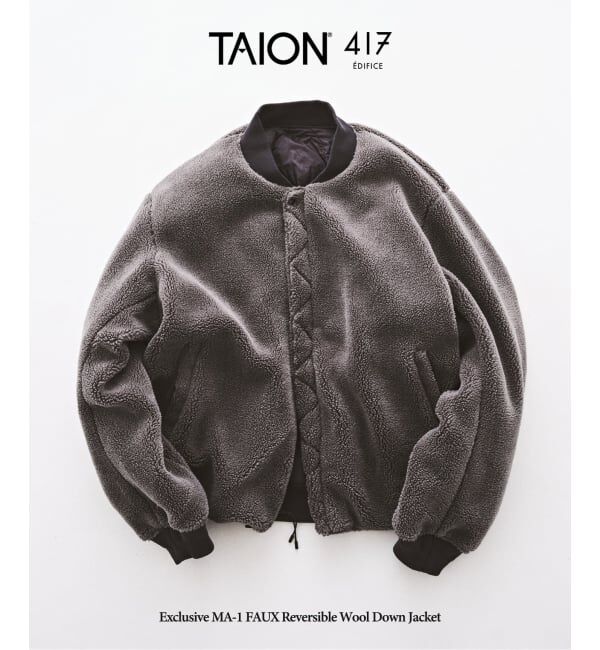 417 EDIFICE「TAION / タイオン &times; 417 MA-1 FAUX リバーシブルウールダウン」|ダウン|