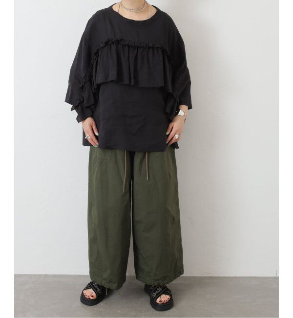 journal standard luxe「フレンチリネンキャンバス フリルプルブラウス」|シャツ・ブラウス|