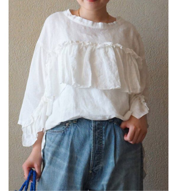 journal standard luxe「フレンチリネンキャンバス フリルプルブラウス」|シャツ・ブラウス|