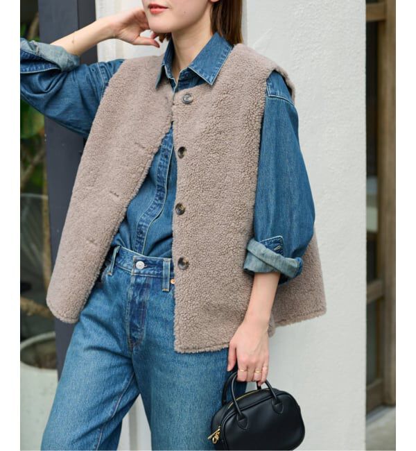 JOURNAL STANDARD relume「《追加》リバーシブルフェイクムートンベスト」|ダウンベスト・ベスト|グレーA