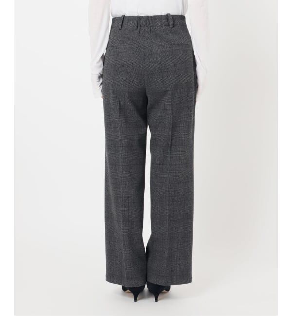 Spick and Span「《手洗い可 / 追加予約》グレンチェック起毛タックストレートパンツ」|スラックス|