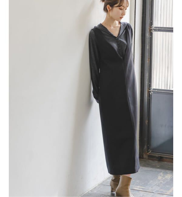 NOBLE「《WEB&一部店舗限定追加》ストレートVネックワンピース」|ワンピース|