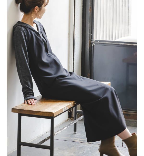 NOBLE「《WEB&一部店舗限定追加》ストレートVネックワンピース」|ワンピース|