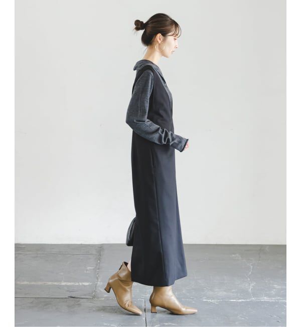 NOBLE「《WEB&一部店舗限定追加》ストレートVネックワンピース」|ワンピース|