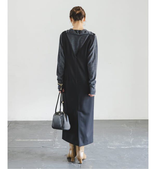 NOBLE「《WEB&一部店舗限定追加》ストレートVネックワンピース」|ワンピース|