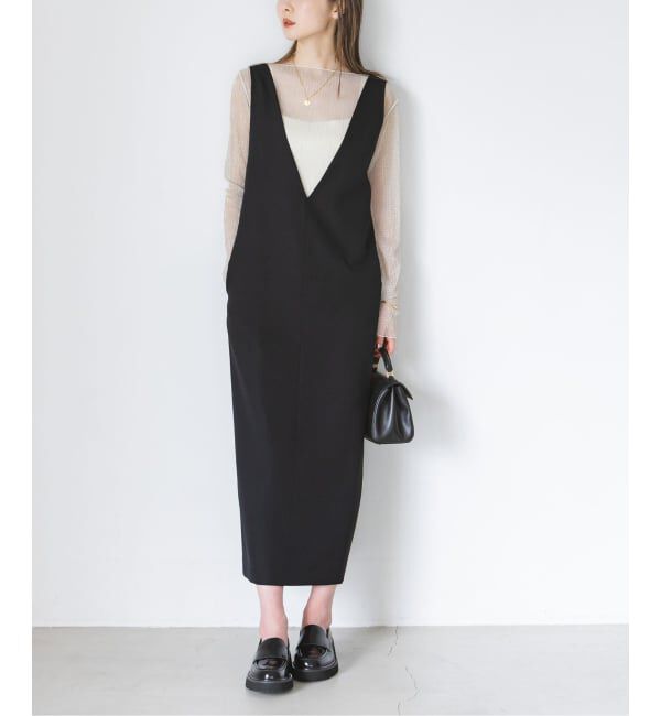NOBLE「《WEB&一部店舗限定追加》ストレートVネックワンピース」|ワンピース|