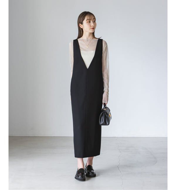 NOBLE「《WEB&一部店舗限定追加》ストレートVネックワンピース」|ワンピース|