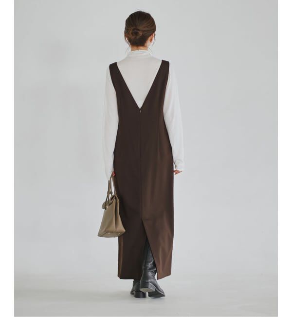 NOBLE「《WEB&一部店舗限定追加》ストレートVネックワンピース」|ワンピース|