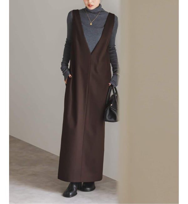 NOBLE「《WEB&一部店舗限定追加》ストレートVネックワンピース」|ワンピース|